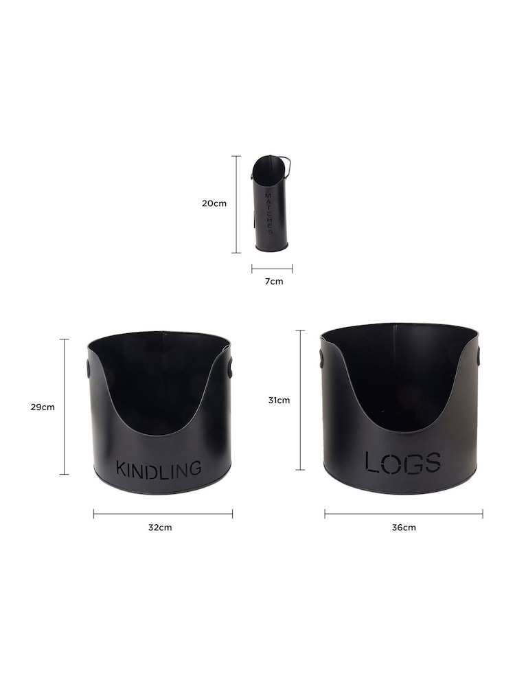 Snug Black Hickory Fireside Set - Image 6 of 6