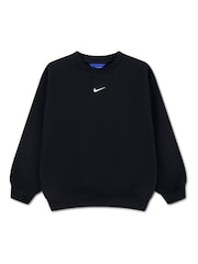 Nike Black Standard Fleece Oversized Crewneck Jumper - Image 1 of 3
