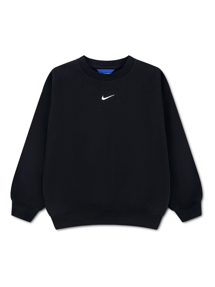 Nike Black Standard Fleece Oversized Crewneck Jumper - Image 1 of 3 Nike Black Standard Fleece Oversized Crewneck Jumper - Image 1 of 3