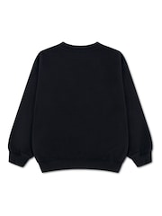 Nike Black Standard Fleece Oversized Crewneck Jumper - Image 2 of 3