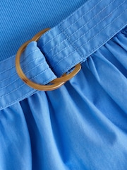 Cornflower Blue 2 in 1 Woven Mix Belted Midi Dress - Image 7 of 7