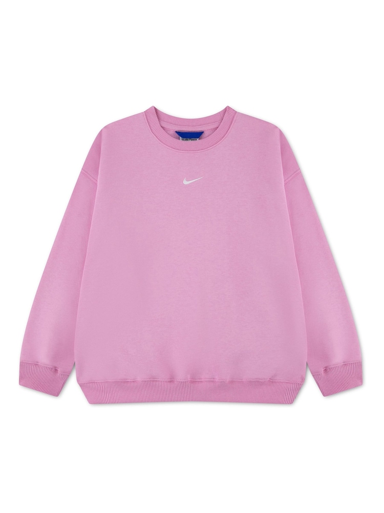 Nike Pink Standard Fleece Oversized Crewneck Jumper - Image 1 of 3 Nike Pink Standard Fleece Oversized Crewneck Jumper - Image 1 of 3