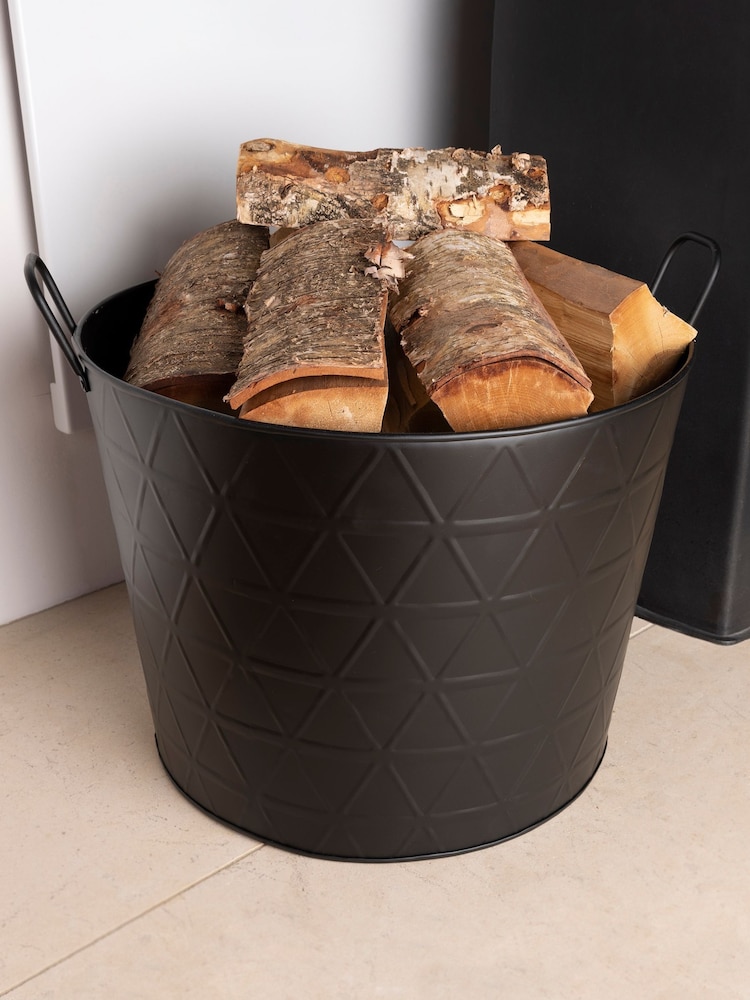 Snug Black Large Yew Fireside Log Bucket - Image 1 of 6