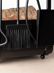 Snug Black Hazel Log Holder & Fireside Companion Set - Image 3 of 6