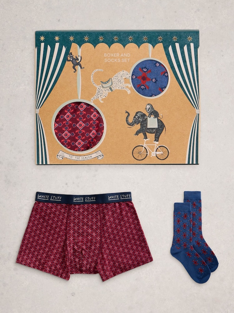 White Stuff Red Boxers & Sock Gift Set - Image 1 of 5