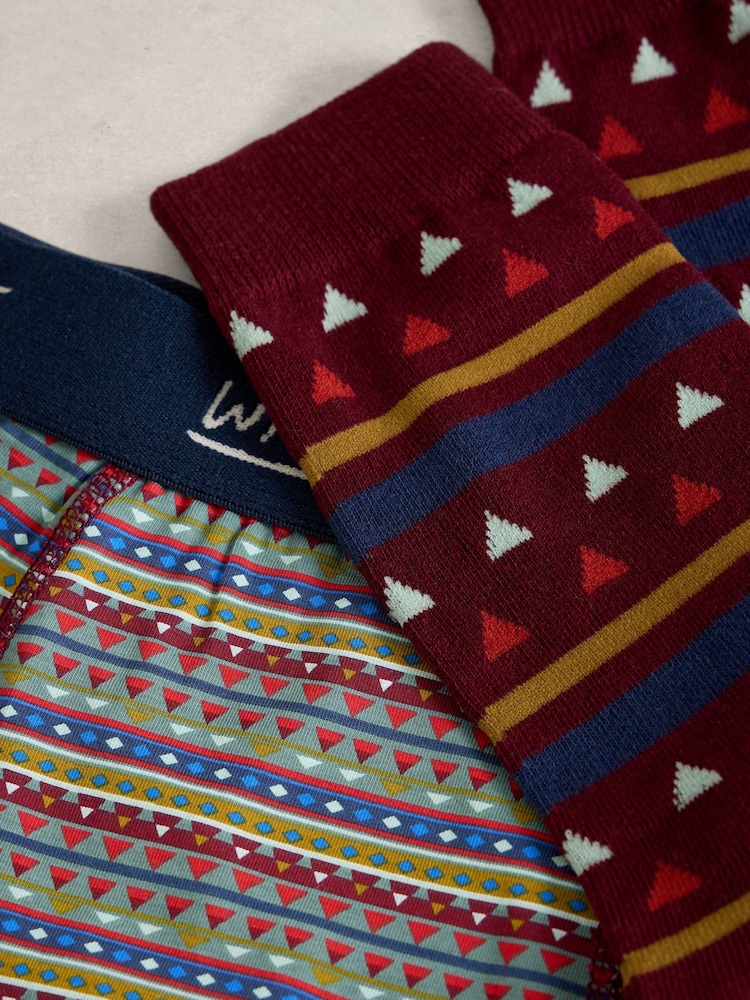 White Stuff Green Boxers & Sock Gift Set - Image 2 of 4 White Stuff Green Boxers & Sock Gift Set - Image 2 of 4