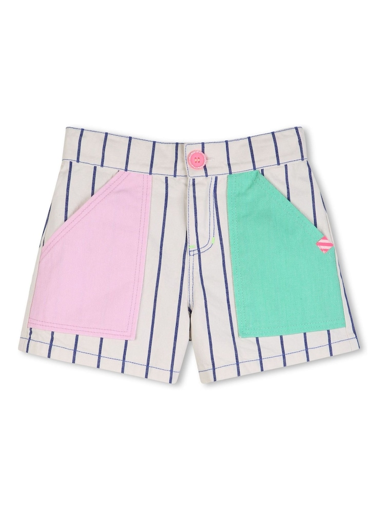 Billieblush Colourblock Pinstripe Cream Shorts - Image 2 of 4