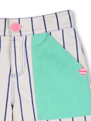 Billieblush Colourblock Pinstripe Cream Shorts - Image 4 of 4
