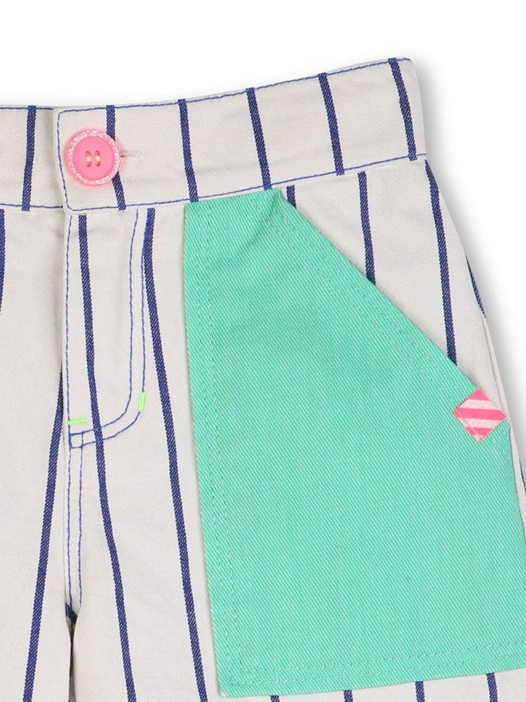 Billieblush Colourblock Pinstripe Cream Shorts - Image 4 of 4