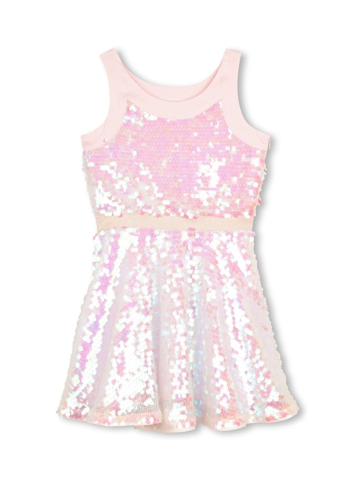 Billieblush Iridecent Sequin Racer Neck Party Pink Dress - Image 1 of 3