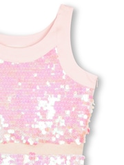 Billieblush Iridecent Sequin Racer Neck Party Pink Dress - Image 3 of 3