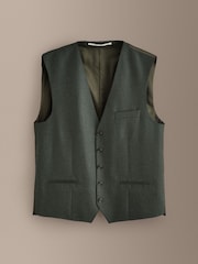 Green Signature Slim Fit Zignone Italian Wool Cashmere Flannel Suit Waistcoat - Image 5 of 8