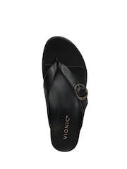 Vionic Black Grove Regular Fit Arch Support Toe Post Sandal - Image 4 of 7