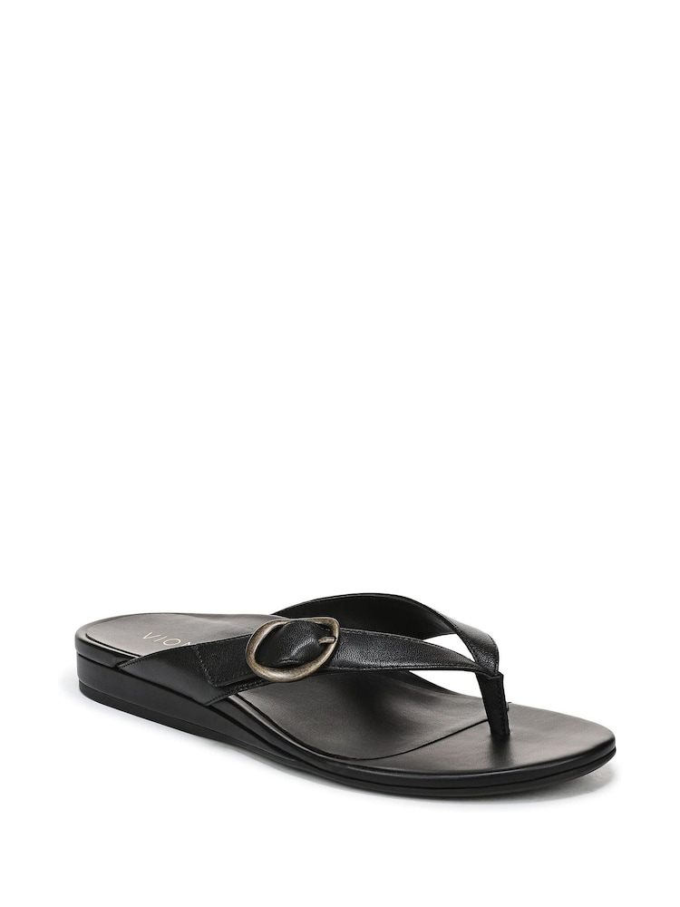 Vionic Black Grove Regular Fit Arch Support Toe Post Sandal - Image 7 of 7