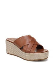 Vionic Brown Dawn Regular Fit Arch Support Slides - Image 1 of 7