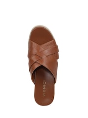 Vionic Brown Dawn Regular Fit Arch Support Slides - Image 6 of 7