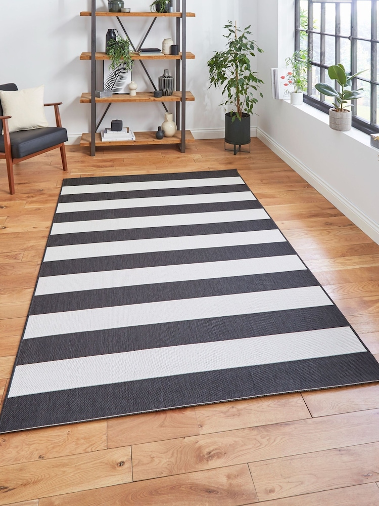 Think Rugs Black Santa Monica 48644 Modern Geometric Rug - Image 2 of 6
