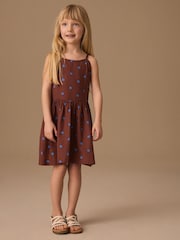 Chocolate Brown Spot Strappy Dress (3-16yrs) - Image 1 of 8