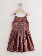 Chocolate Brown Spot Strappy Dress (3-16yrs) - Image 6 of 8