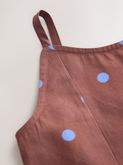 Chocolate Brown Spot Strappy Dress (3-16yrs) - Image 7 of 8