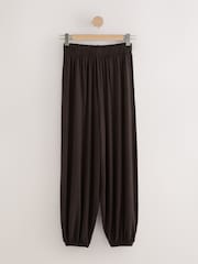 Marrón chocolate - Slinky Jersey Balloon Leg Joggers - Imagen 1 de 3