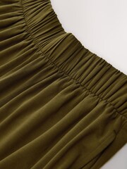 Khaki Green Slinky Jersey Balloon Leg Joggers - Image 2 of 3