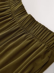 Khaki Green Slinky Jersey Balloon Leg Joggers - Image 6 of 7