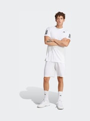 adidas White Club Tennis Climacool 3-Stripes Shorts - Image 6 of 8