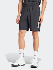 adidas Black Club Tennis Climacool 3-Stripes 9 Inch Shorts - Image 1 of 7