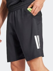 adidas Black Club Tennis Climacool 3-Stripes 9 Inch Shorts - Image 4 of 7