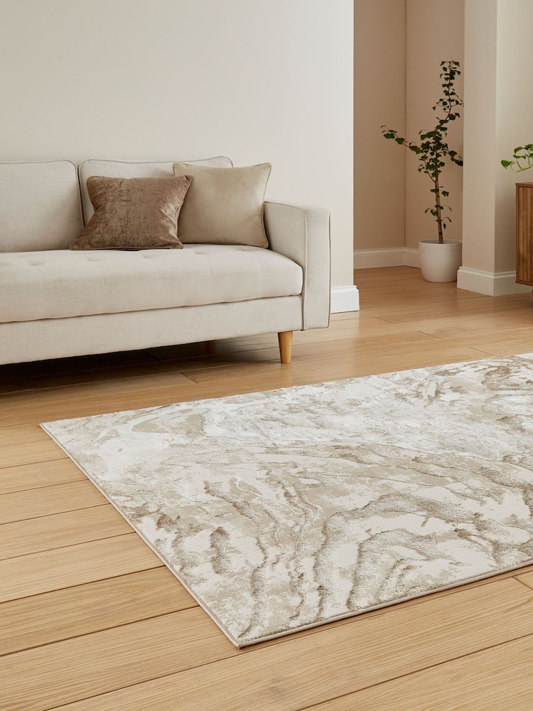 Think Rugs Beige Tidal TL46 Modern Abstract Rug - Image 2 of 6