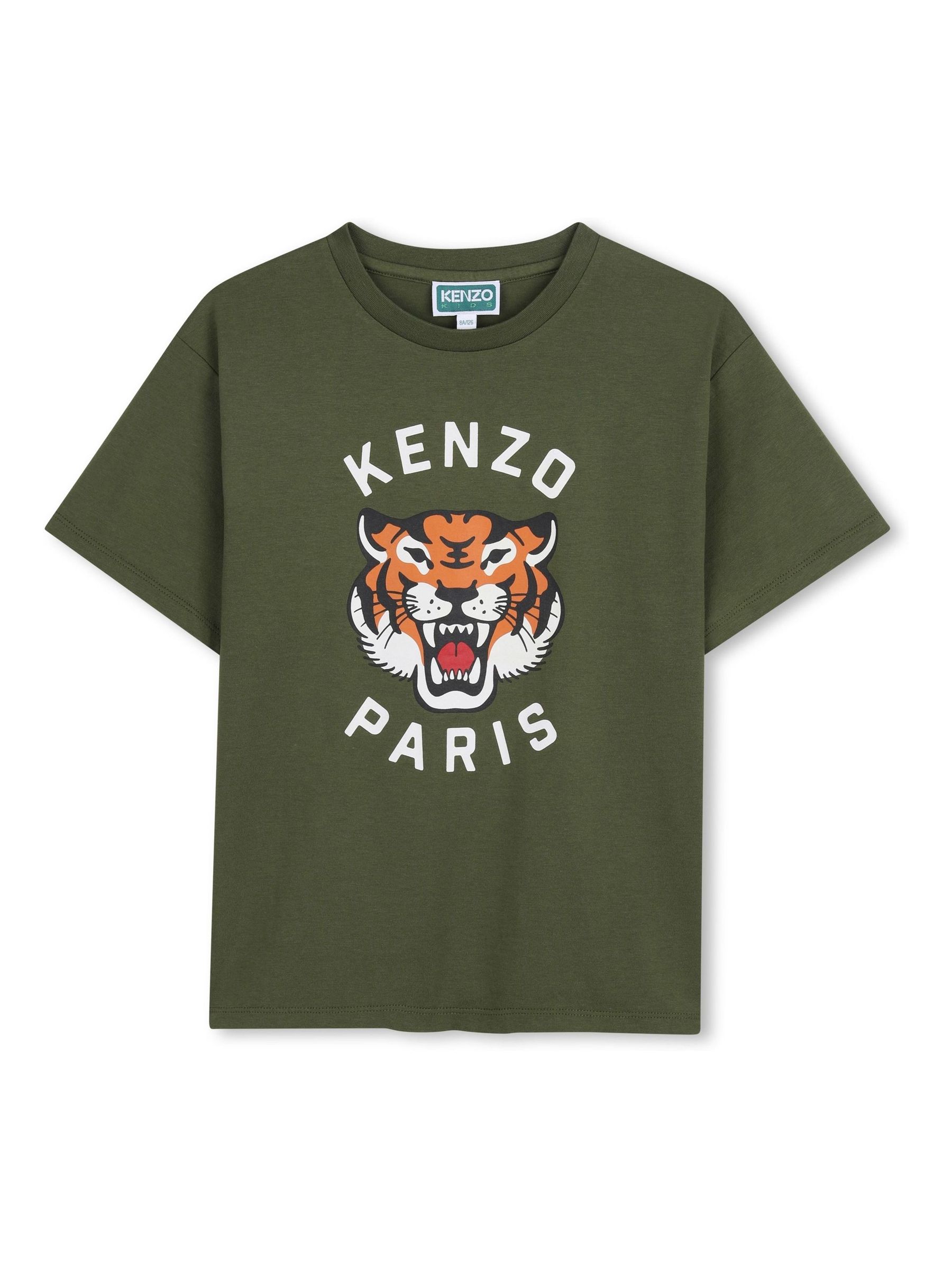 Buy Зелений - KENZO KIDS Graphic Logo Crew Neck Short Sleeve T