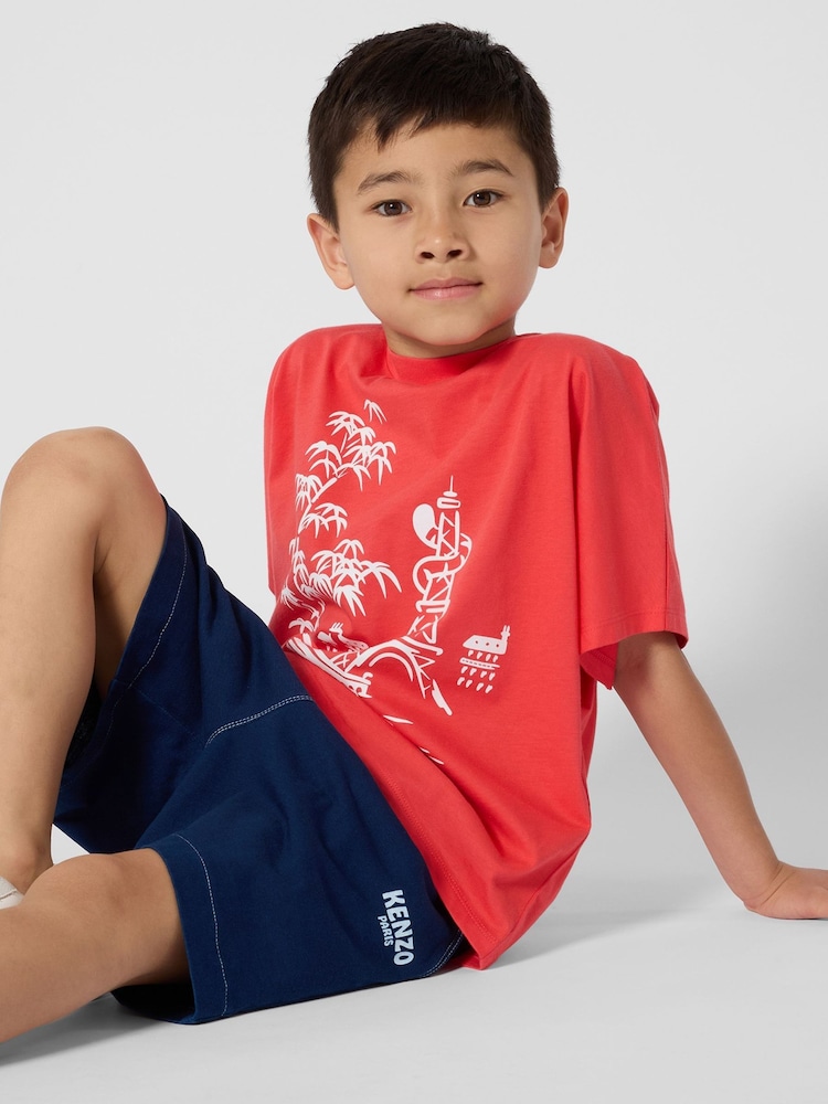 KENZO KIDS Logo Bermuda Blue Shorts - Image 1 of 4 KENZO KIDS Logo Bermuda Blue Shorts - Image 1 of 4