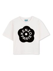 Kenzo Kids Graphic Logo Crew Neck Short Sleeve White T-Shirt - Bild 1 von 3