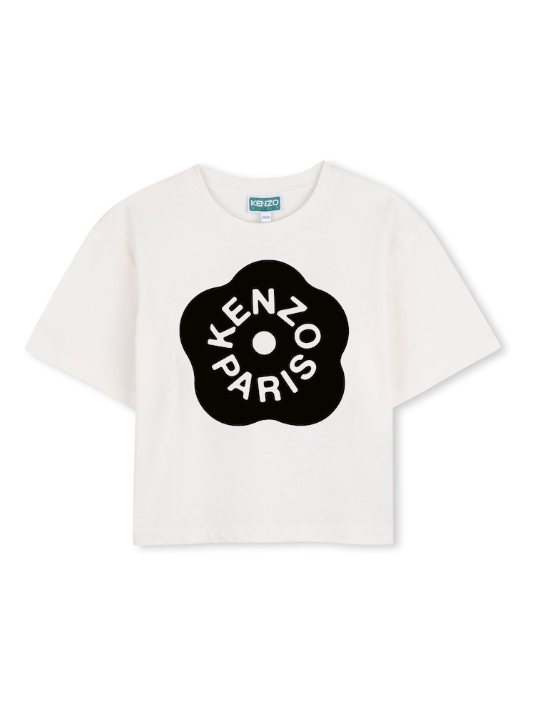 Kenzo Kids Graphic Logo Crew Neck Short Sleeve White T-Shirt - Bild 1 von 3