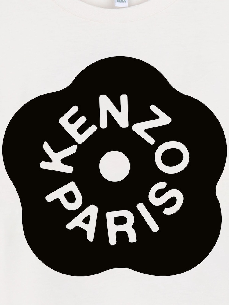 Kenzo Kids Graphic Logo Crew Neck Short Sleeve White T-Shirt - Bild 3 von 3