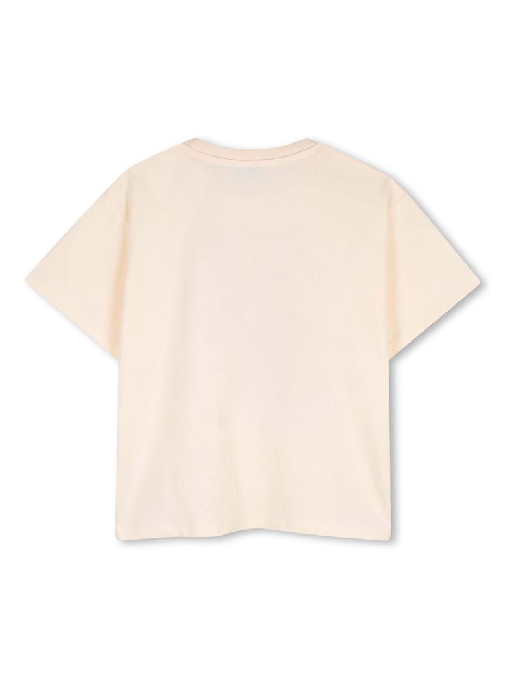 KENZO KIDS Cream Graphic Logo Crew Neck Short Sleeve T-Shirt - Image 2 of 2