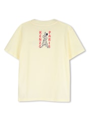 Kenzo Kids Back Graphic Logo Crew Neck Short Sleeve Yellow T-Shirt - Image 2 of 3