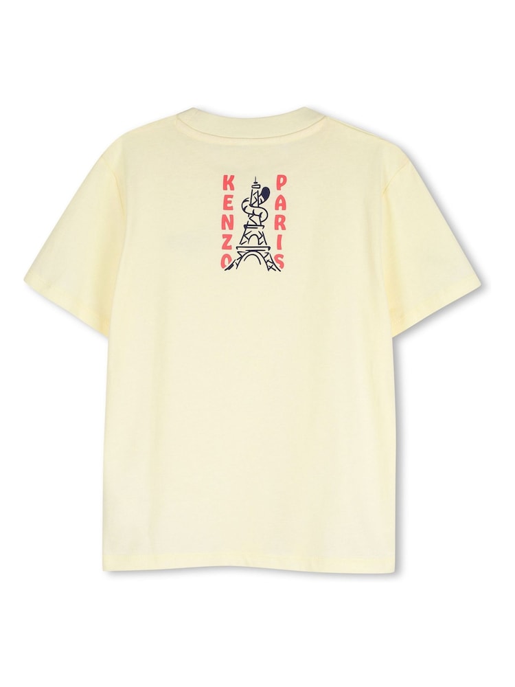 Kenzo Kids Back Graphic Logo Crew Neck Short Sleeve Yellow T-Shirt - Image 2 of 3