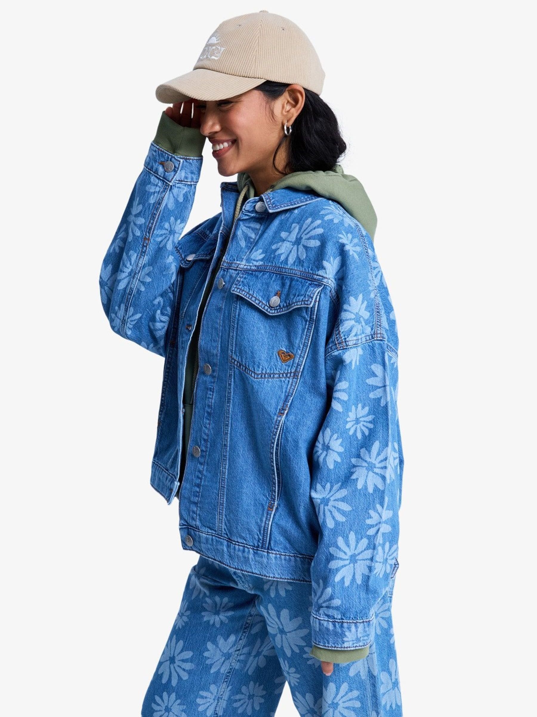 Buy Roxy Blue Floral Print Salty Horizon Denim Jacket from Next USA