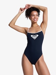 Roxy Black The Retro Essentials Square Neck Logo Swimsuit - Image 1 of 6