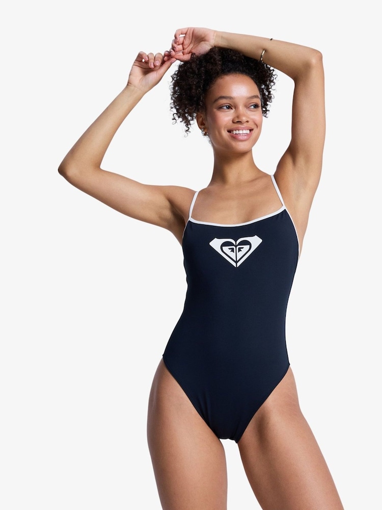 Roxy Black The Retro Essentials Square Neck Logo Swimsuit - Image 1 of 6 Roxy Black The Retro Essentials Square Neck Logo Swimsuit - Image 1 of 6