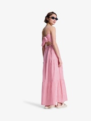 Roxy Pink Tropical Glow Seersucker Stripe Tierred Maxi Dress - Image 5 of 6