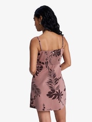 Roxy Brown Tropical Print Seaside Memories Mini Dress - Image 2 of 6