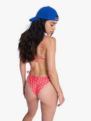 Roxy Pink Paisley Beach Bandana Cheeky Tie Bikini Bottoms - Image 4 of 5