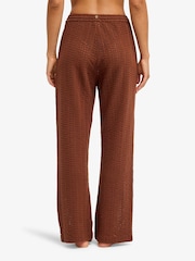 Roxy Cappucino Mood Moving Crochet Texture Beach Trousers - Imaginea 2 din 5