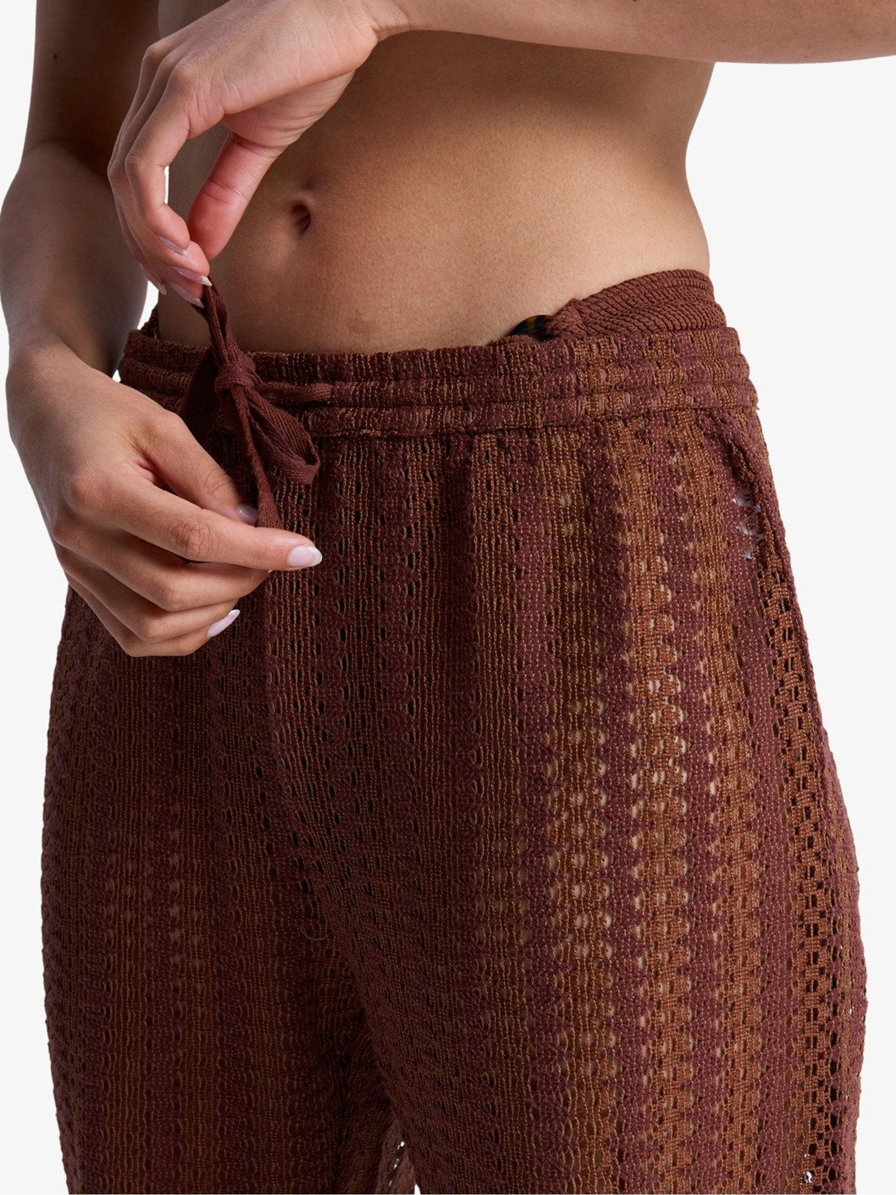 Buy Roxy Brown Cappucino Mood Moving Crochet Texture Beach
