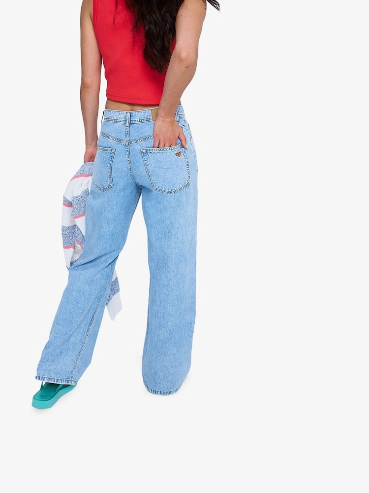 Roxy Dawn Patrol Mid Sunbleached Loose Fit Denim Jeans - 圖片 15/15