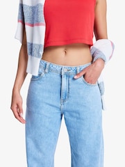 Roxy Blue Dawn Patrol Mid Sunbleached Loose Fit Denim Jeans - Image 2 of 5