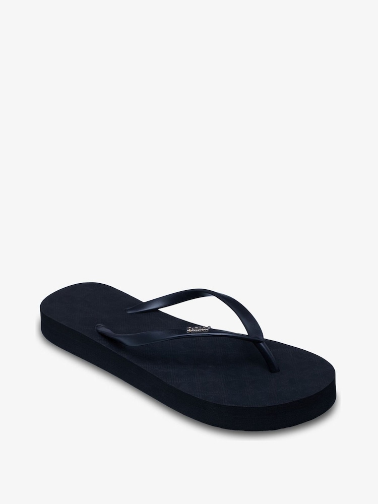 Schwarz - Roxy Viva Higher Wedge Logo Flip Flops - Bild 6 von 6